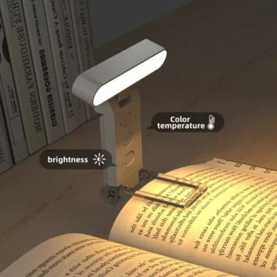 LED-Leselampe mit Clip Buchlampe Nachttischlampe USBwiederaufladbar dimmbar - Bild 1 von 4