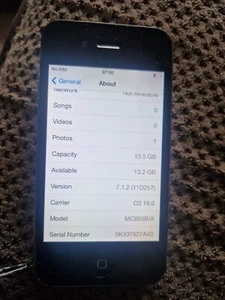 Apple iPhone 4 - 16GB - Black (On 02 Network) A1332 - Picture 1 of 8