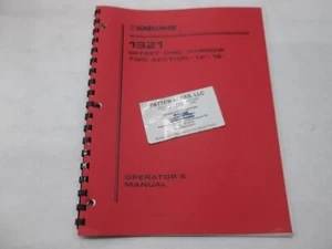 Operator's Manual for Sunflower 1321 Offset Disc Harrow Two Section 12 & 18 Ft. - Picture 1 of 3