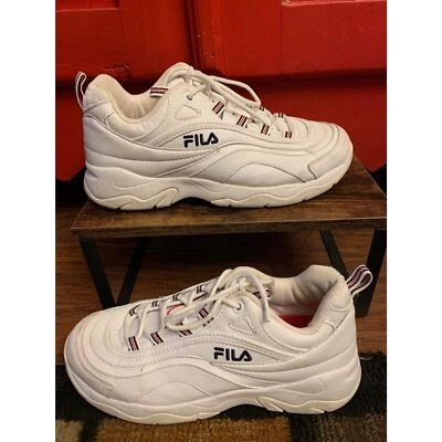 Fila Ray 8.5 Women's Tennis Shoes Running Walking Trainers White Red Blue EUC - Image 1 of 4