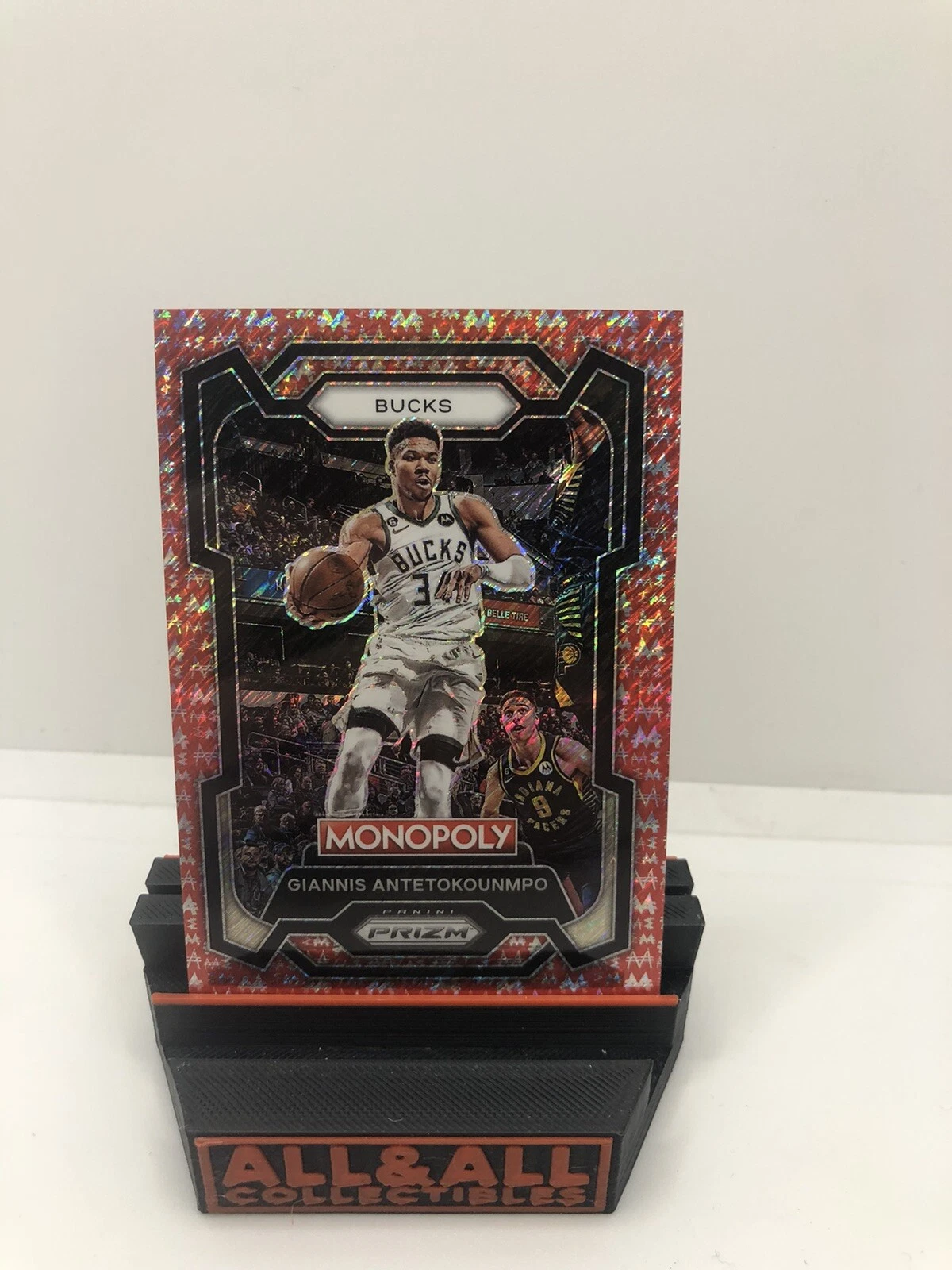 2023-24 Panini Prizm Monopoly Red   Shimmer /100 Giannis Antetokounmpo #49