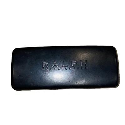 Ralph Lauren Gafas de sol de cuero negro Estuche con carcasa de almeja 6X2,5 pulgadas Paño de limpieza Foto 1 de 4