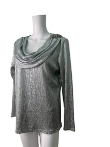 Nightingales Top Blouse Shirt Size 16 Womens Silver & Flower NEW EU44 RRP £44 - Picture 1 of 13