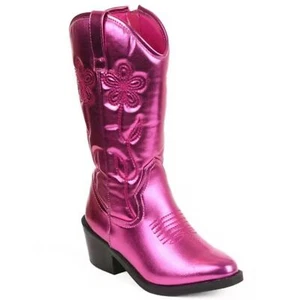 Steve Madden Girl’s Metallic Hot Pink Western Cowboy Boots Size 3 - Picture 1 of 13