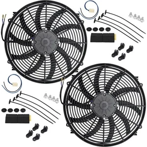 DUAL 16-17 INCH ELECTRIC ENGINE RADIATOR COOLING FAN MONSTER 180W 12 VOLT MOTORS - Bild 1 von 9
