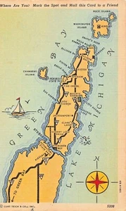 GREEN BAY WISCONSIN~MAP-WHERE ARE YOU? MARK SPOT-MAIL CARD TO FRIEND POSTCARD - Picture 1 of 2
