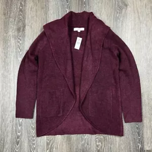 Maglione cardigan anteriore morbido Loft nuovo con etichette marrone/bordeaux taglia M - Foto 1 di 6
