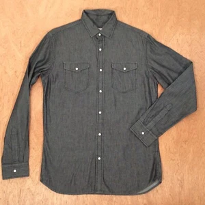 Jack & Jones SHIRT MENS MEDIUM Pearl Snap Denim Western DARK WASH SAMPLE CLASSIC - Picture 1 of 8