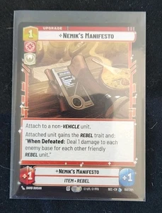 Nemik's Manifesto 156/264 Star Wars Unlimited TCG Karte SEC SECRET OF POWER NM - Bild 1 von 2