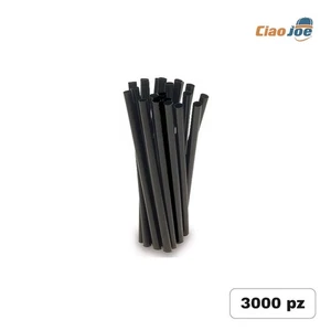 3000 Cannucce Nere Di Plastica 21 Cm Riutilizzabili Cocktail Aperitivi Succhi - Foto 1 di 13
