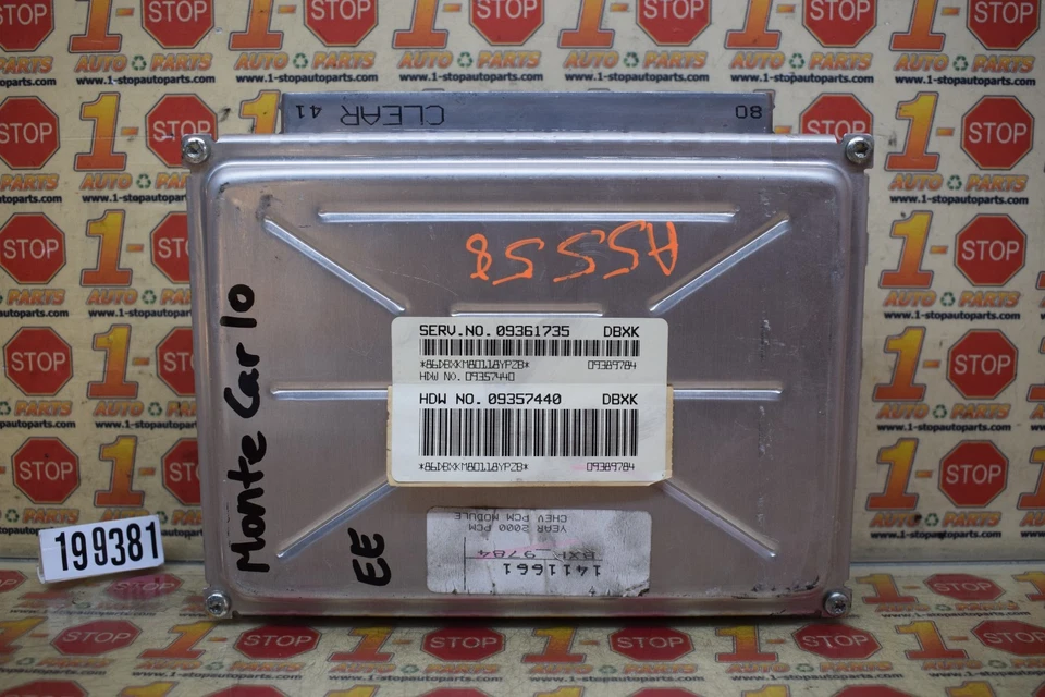 99 00 CHEVROLET MONTE CARLO MÓDULO DE COMPUTADOR MOTOR ECU ECM 09361735 DBXK FABRICANTE DE EQUIPAMENTO ORIGINAL - Imagem 1 de 4