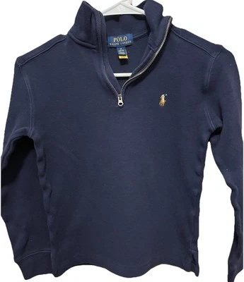 Polo Ralph Lauren Youth Medium (10-12) 1/4 Zip Pullover. Navy, Embroidered Logo - Image 1 of 4