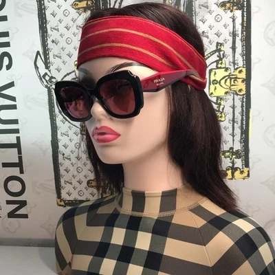 Nuevo Auténtico Prada Negro Rojo Gafas de Sol Moderno Diseño de Lujo PR16Y Mujeres Sungla Foto 1 de 4