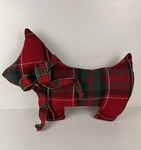 Tartán vintage de Navidad Scottie perro escocés a cuadros con cinta hecho a mano - Imagen 1 de 9