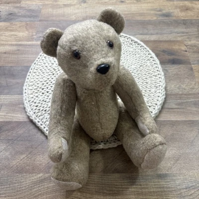 Vintage Teddy Bear Jointed Plush 14” Tan Stuffed Animal - Image 1 of 4