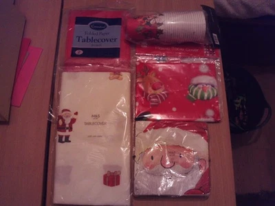 M&S Disposable + Plastic Christmas Themed Table Cloths Xmas Party Table Cover  - Image 1 of 4