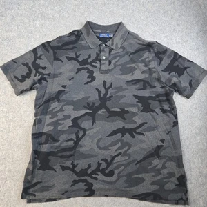 POLO Ralph Lauren Shirt Mens 3XLT Tall Heathered Gray Black Camo Preppy Outdoors - Picture 1 of 9