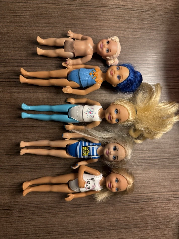 Lote de 5 bonecas Barbie Chelsea/Kelly Mattel 2015/2016 nuas - Imagem 1 de 4