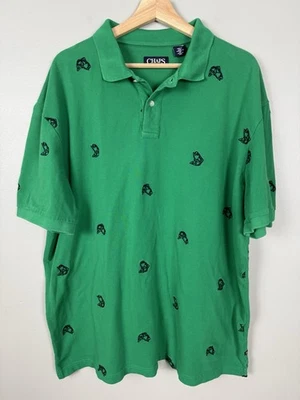 Chaps Green Bass Fish Embroidered Polo Short Sleeve Shirt Men’s Fishing XXL 2XL - Image 1 of 4