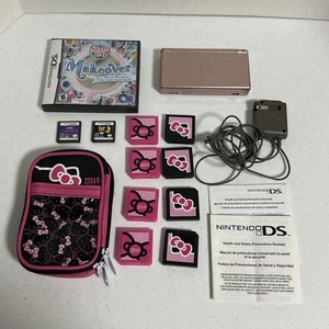 Nintendo DS Lite Metallic Rose Console W/ Cases & Games - Picture 1 of 12
