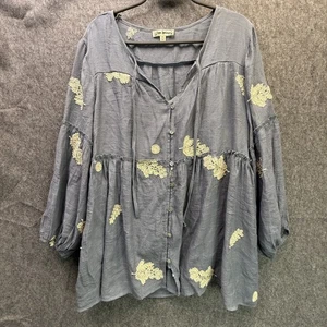 Hope Springs Women's XL Blue Button Front Top With Camisole Rayon Polyester - Picture 1 of 18