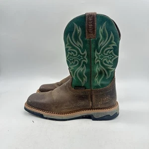 Justin Waterproof Work Boots Men’s Size 7D soft Toe Green Western EH ASTM F289 - Picture 1 of 5