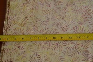 By 1/2 Yd, Brown Ferns on Yellow Cotton Batik, Moda/Over the Rainbow/41014,M8577 - Picture 1 of 5