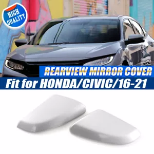 Pair Side Mirror Cover Caps Door Rearview Cover For Honda Civic 2016-2021 Silver - Picture 1 of 10