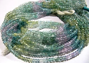 Natural Multi Aquamarine Rondelle Faceted Beads 4-5mm Strand 13 inch Multi Beads - Picture 1 of 5