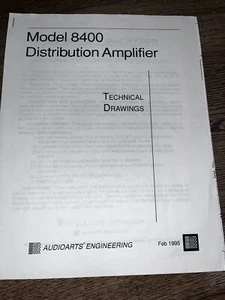 Manual for Audioarts 8400 DA broadcast equipment technical manual - Picture 1 of 1