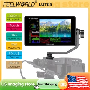FEELWORLD LUT6S 6 inch 4K 3G SDI DSLR Camera Field Monitor Touch HD 2600nit DHL - Picture 1 of 10