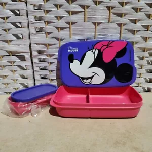 Contenedor de almuerzo delgado Tupperware Disney Minnie Mouse Tupperkids NUEVO - Imagen 1 de 2