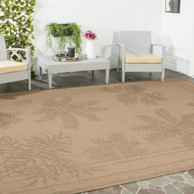 SAFAVIEH Indoor Outdoor CY6683-39 Courtyard Natural / Gold Rug - Image 1 of 4