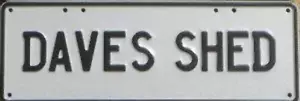PERSONALISED SHED SIGNS BLACK ON WHITE A-K - Picture 1 of 50