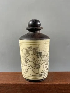 Sammlerstück Ebony&Bone Schnupftabakflasche mit Figur - Bild 1 von 4