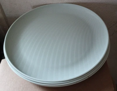 new 4 pcs Mainstays Plastic Dinner Plates, Swirl Etched teal - Image 1 of 4