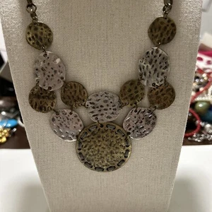 Bronze/Gold/Silver Tone Pendant Necklace 22” Signed Ruby Rd - Picture 1 of 8