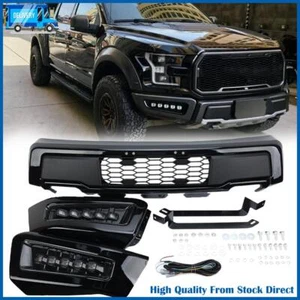 For Ford F150 2018-2020 Raptor Style Set Front Bumper Lower Mesh W/LED Lights - Bild 1 von 20