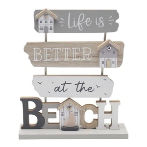 Life is better at the beach Large wooden freestanding plaque Decor - Picture 1 of 3