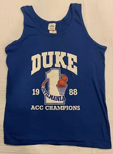 1988 Duke University Blue Devils Vintage ACC Champions Tank Top Size Large NOS - Picture 1 of 9