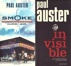 PAUL AUSTER LOT SMOKE + INVISIBLE + PARIS POSTER GUIDE - Foto 1 di 1
