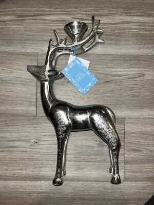 Candelabro de reno de metal Foto 1 de 2