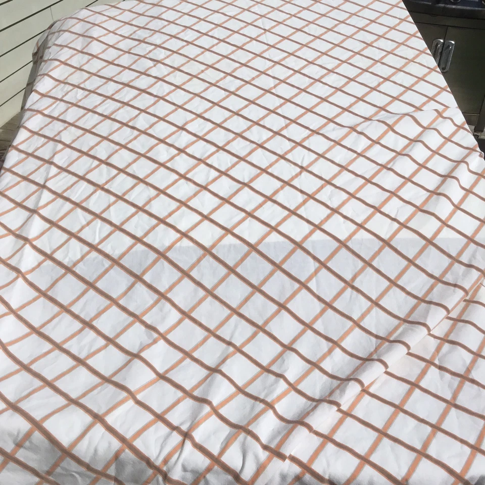 Sábana plana vintage con dos fundas de almohada 1970 retro naranja a cuadros 94"x 86" cañón Foto 1 de 4