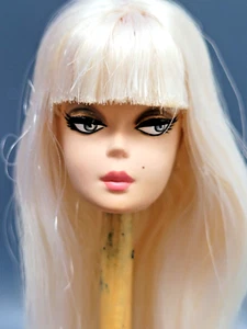 OOAK Silkstone Head Manual Reroot Straight White Saran Hair from Japan 030525 - Picture 1 of 12