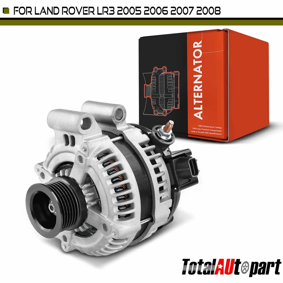 Alternador para Land Rover LR3 2005-2008 4.0L 12V 150A no sentido horário polia de 6 ranhuras - Imagem 1 de 4