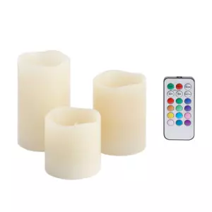 LED Candle Lights 3 Pack ,Real Wax Electric Fake Candles with Timer - Picture 1 of 2