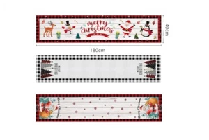 Christmas Table Runner Tablecloth Home Dinning Table Snowman Flag Xmas UK STOCK - Picture 1 of 4
