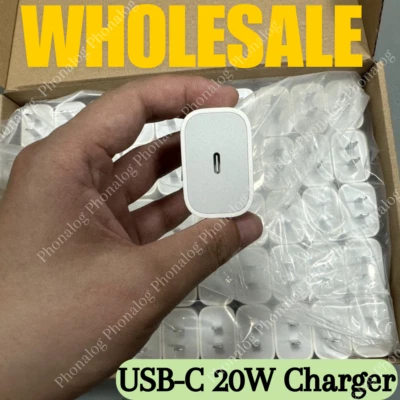 Lote 20W adaptador de energia USB tipo C carregador rápido bloco cubo para iPhone iPad Android - Imagem 1 de 4