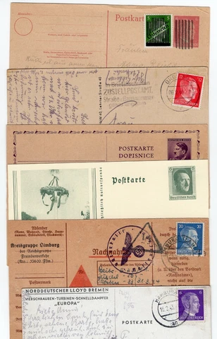 Germany 1940s Hitler Stamps Postal Card Austria Censor Occupation 6 Mint Used Cover