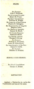 1868 NEW YORK Ballot Democratic JOHN T. HOFFMAN For Governor (Former NYC Mayor) - Picture 1 of 3